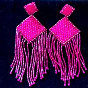 Pink Beaded Dangle earrings
